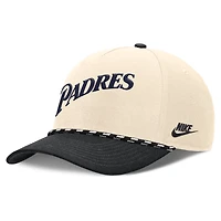 Men's Nike Natural/Black San Diego Padres Cooperstown Collection Rise Adjustable Hat