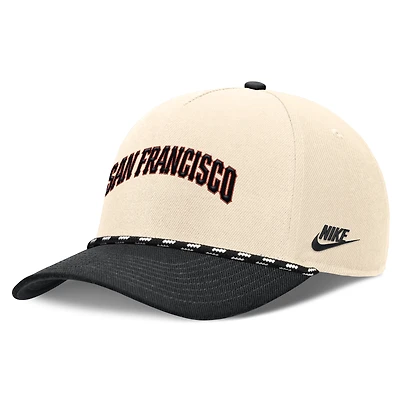 Men's Nike Natural/Black San Francisco Giants Cooperstown Collection Rise Adjustable Hat
