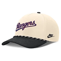 Men's Nike Natural/Black Texas Rangers Cooperstown Collection Rise Adjustable Hat