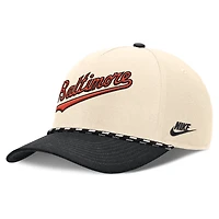 Men's Nike Natural/Black Baltimore Orioles Cooperstown Collection Rise Adjustable Hat