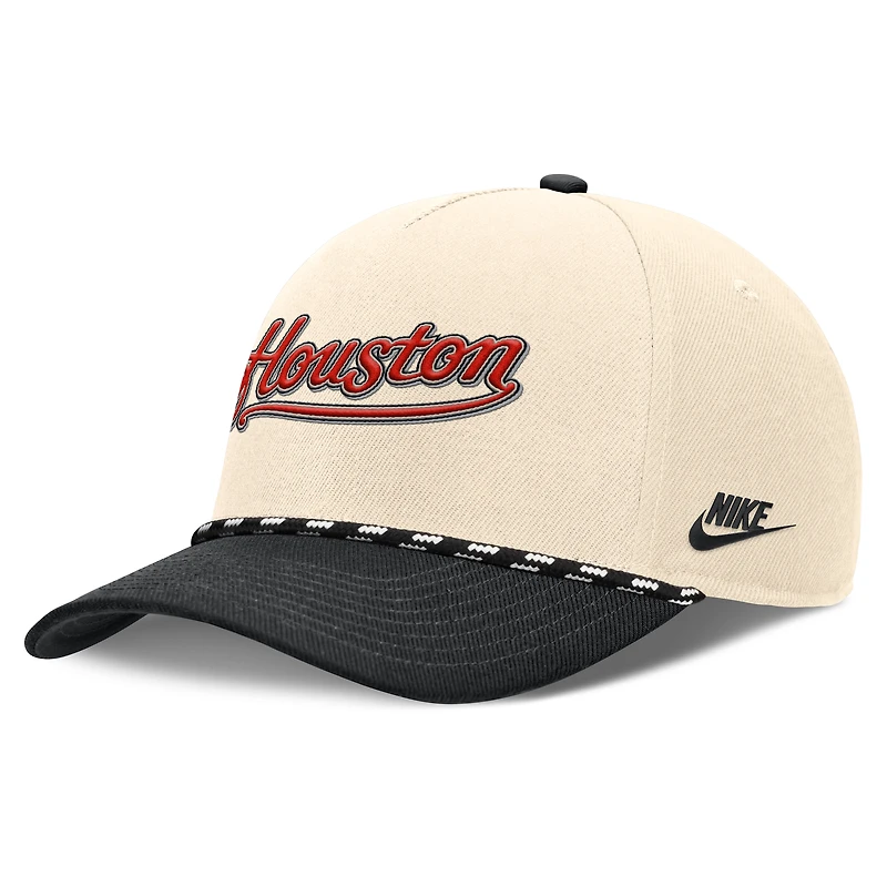 Men's Nike Natural/Black Houston Astros Cooperstown Collection Rise Adjustable Hat