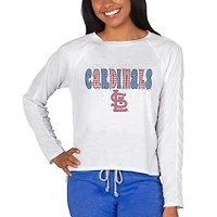 Women's Concepts Sport White St. Louis Cardinals Gable Knit Raglan Long Sleeve Top