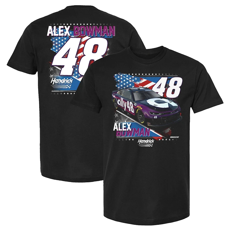Men's Hendrick Motorsports Team Collection Black Alex Bowman Ally Patriotic Car T-Shirt