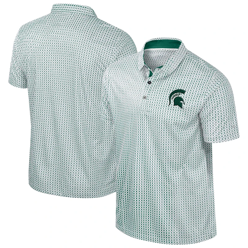 Men's Colosseum Green Michigan State Spartans Big & Tall Marty Rival Polo