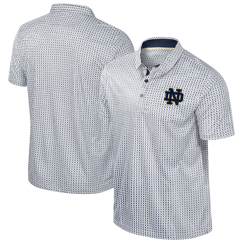 Men's Colosseum Navy Notre Dame Fighting Irish Big & Tall Marty Rival Polo