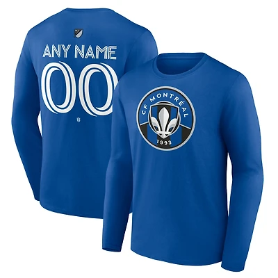 Men's Royal CF Montreal Custom Team Authentic Long Sleeve T-Shirt