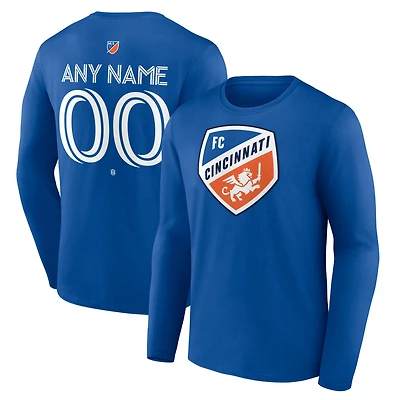 Men's Royal FC Cincinnati Custom Team Authentic Long Sleeve T-Shirt