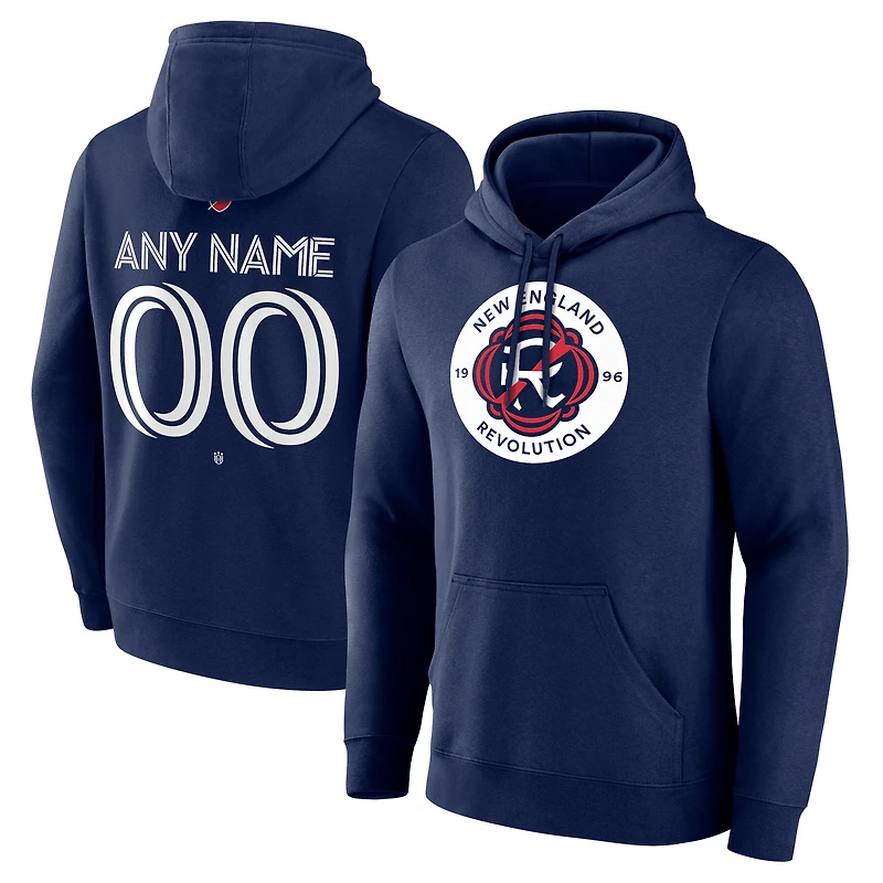Men's Navy New England Revolution Custom Team Authentic Pullover Hoodie