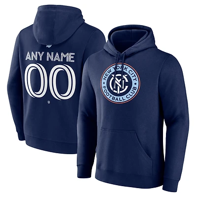 Men's Navy New York City FC Custom Team Authentic Pullover Hoodie