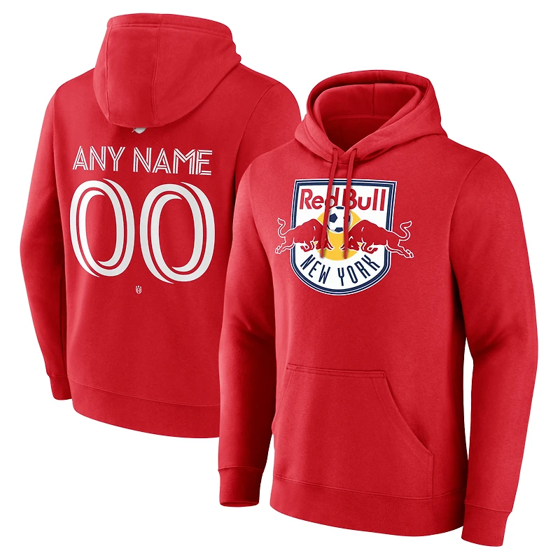 Men's Red New York Red Bulls Custom Team Authentic Pullover Hoodie