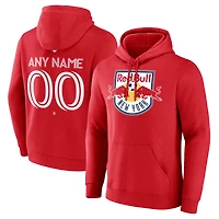 Men's Red New York Red Bulls Custom Team Authentic Pullover Hoodie