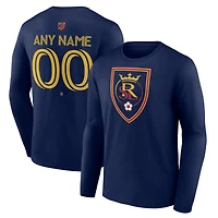 Men's Navy Real Salt Lake Custom Team Authentic Long Sleeve T-Shirt