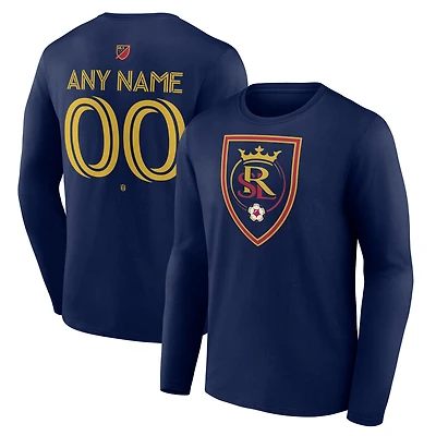 Men's Navy Real Salt Lake Custom Team Authentic Long Sleeve T-Shirt