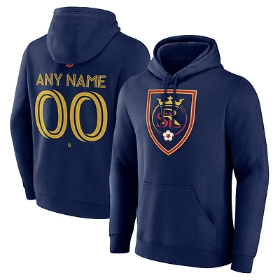 Men's Navy Real Salt Lake Custom Team Authentic Pullover Hoodie