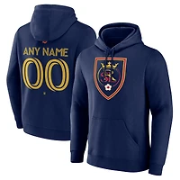Men's Navy Real Salt Lake Custom Team Authentic Pullover Hoodie
