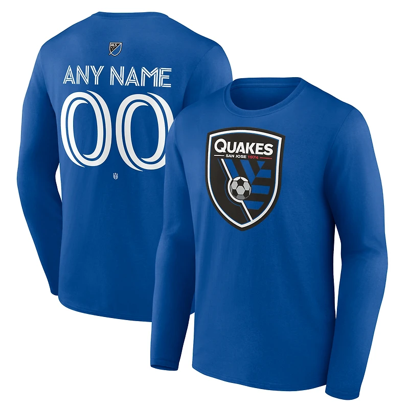 Men's Royal San Jose Earthquakes Custom Team Authentic Long Sleeve T-Shirt