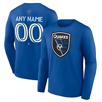 Men's Royal San Jose Earthquakes Custom Team Authentic Long Sleeve T-Shirt