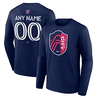 Men's Navy St. Louis City SC Custom Team Authentic Long Sleeve T-Shirt