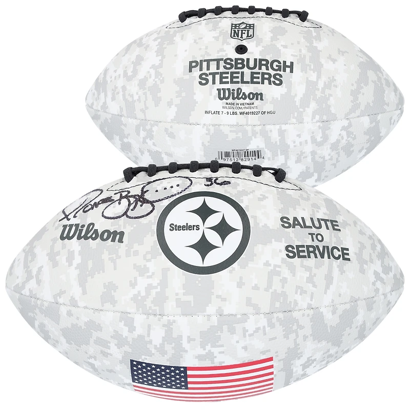 Jerome Bettis Pittsburgh Steelers Autographed 2024 Salute To Service Wilson Football