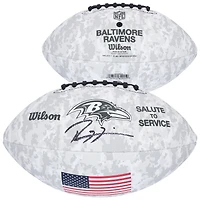 Ray Lewis Baltimore Ravens Autographed 2024 Salute To Service Wilson Football