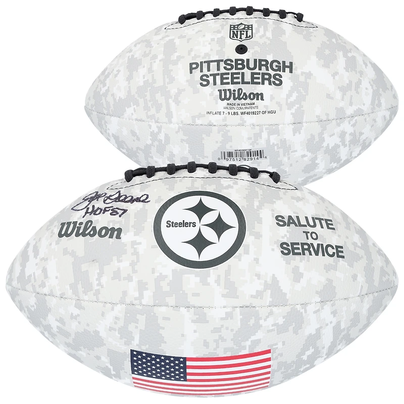 Joe Greene Pittsburgh Steelers Autographed 2024 Salute To Service Wilson Football with "HOF 87" Inscription