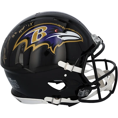 Ray Lewis Baltimore Ravens Autographed Riddell Speed Authentic Helmet with "HOF 18" Inscription