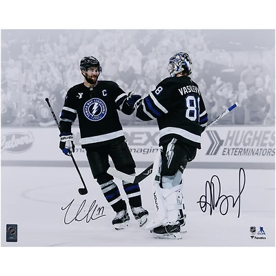 Victor Hedman & Andrei Vasilevskiy Tampa Bay Lightning Autographed 16" x 20" Celebration Photograph