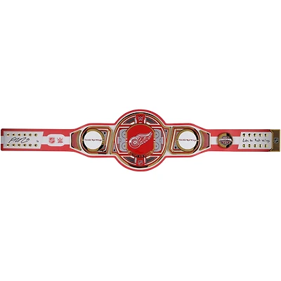 Alex DeBrincat Detroit Red Wings Autographed WWE Legacy Title Belt with "Lets Go Red Wings" Inscription