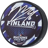 Mikko Rantanen Colorado Avalanche Autographed Team Finland 4 Nations Face-Off Hockey Puck