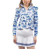 Women's Smith & Quinn  Royal/White Duke Blue Devils Tailgate Grayson Quarter-Zip Top