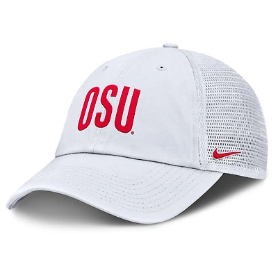 Men's Nike White Ohio State Buckeyes Club Campus Trucker Adjustable Hat
