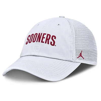 Men's Jordan Brand White Oklahoma Sooners Club Campus Trucker Adjustable Hat