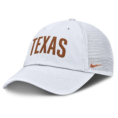 Men's Nike White Texas Longhorns Club Campus Trucker Adjustable Hat