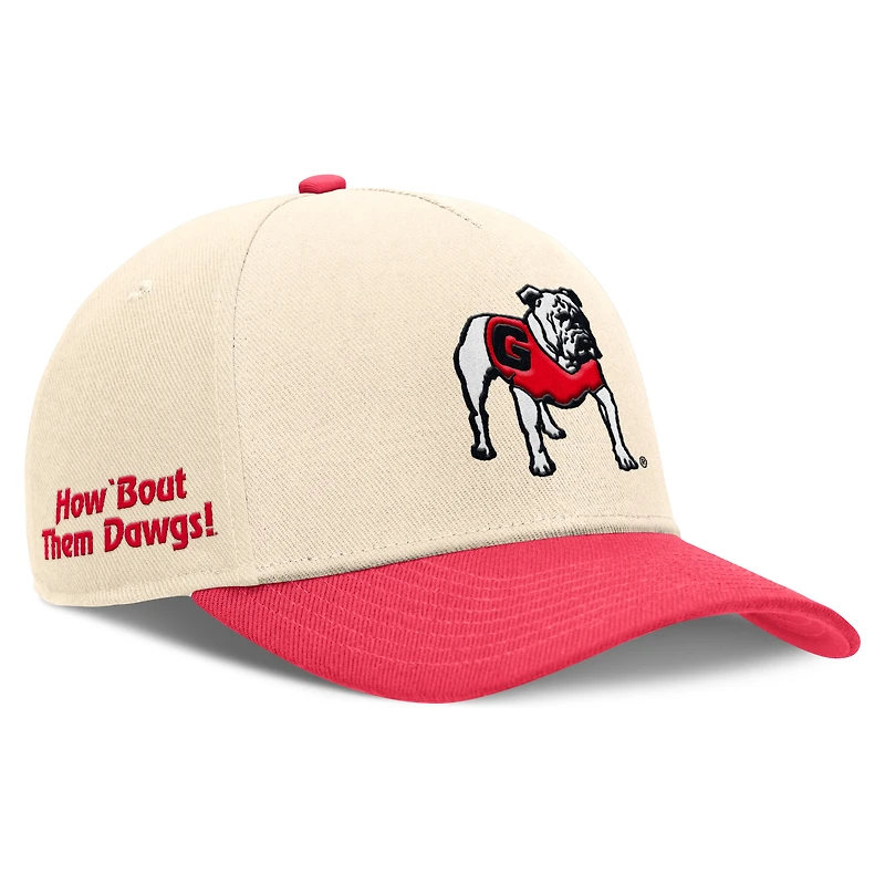 Men's Nike Natural/Red Georgia Bulldogs Academic Rise Dri-FIT Adjustable Hat