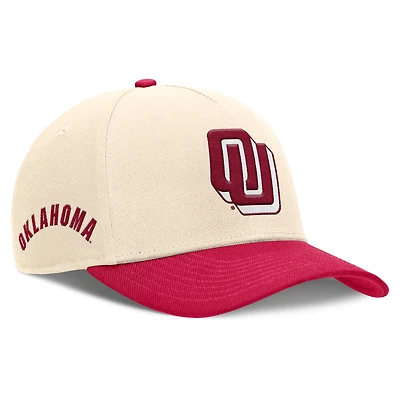 Men's Nike Natural/Crimson Oklahoma Sooners Academic Rise Dri-FIT Adjustable Hat