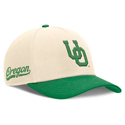 Men's Nike Natural/Green Oregon Ducks Academic Rise Dri-FIT Adjustable Hat