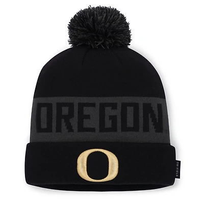 Men's Nike Black Oregon Ducks Shoe Duck Peak Beanie with Pom