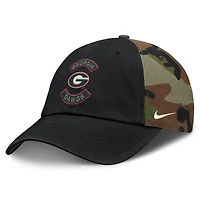 Men's Nike Black/Camo Georgia Bulldogs 2025 Military Appreciation Club Adjustable Hat