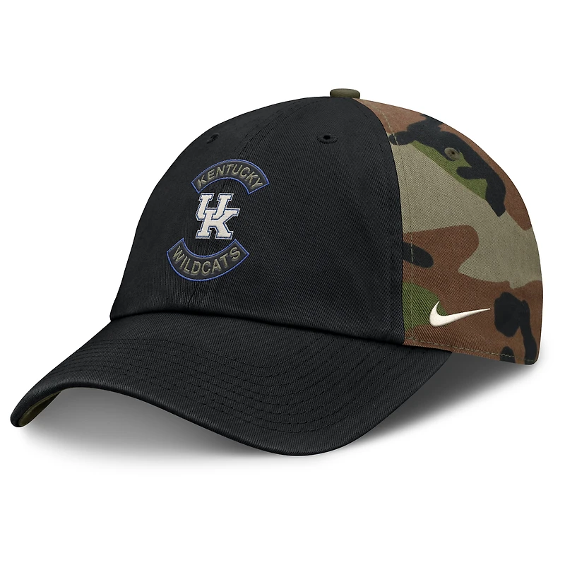 Men's Nike Black/Camo Kentucky Wildcats 2025 Military Appreciation Club Adjustable Hat