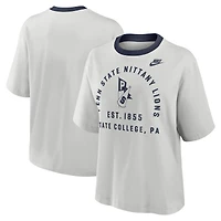 Women's Nike Gray Penn State Nittany Lions Legacy Arch Script Boxy T-Shirt