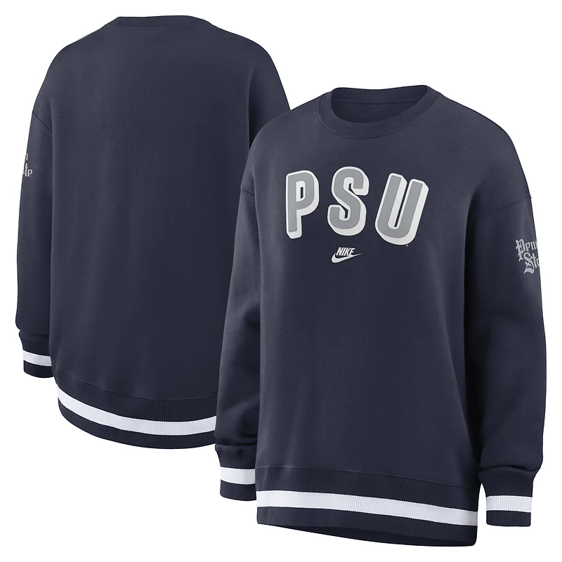 Women's Nike Navy Penn State Nittany Lions Oversized Legacy Phoenix Sweatshirt