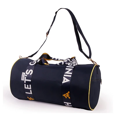 West Virginia Mountaineers Round Duffel with Logoed Straps