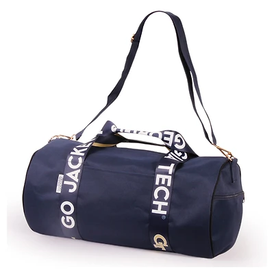 Georgia Tech Yellow Jackets Round Duffel with Logoed Straps