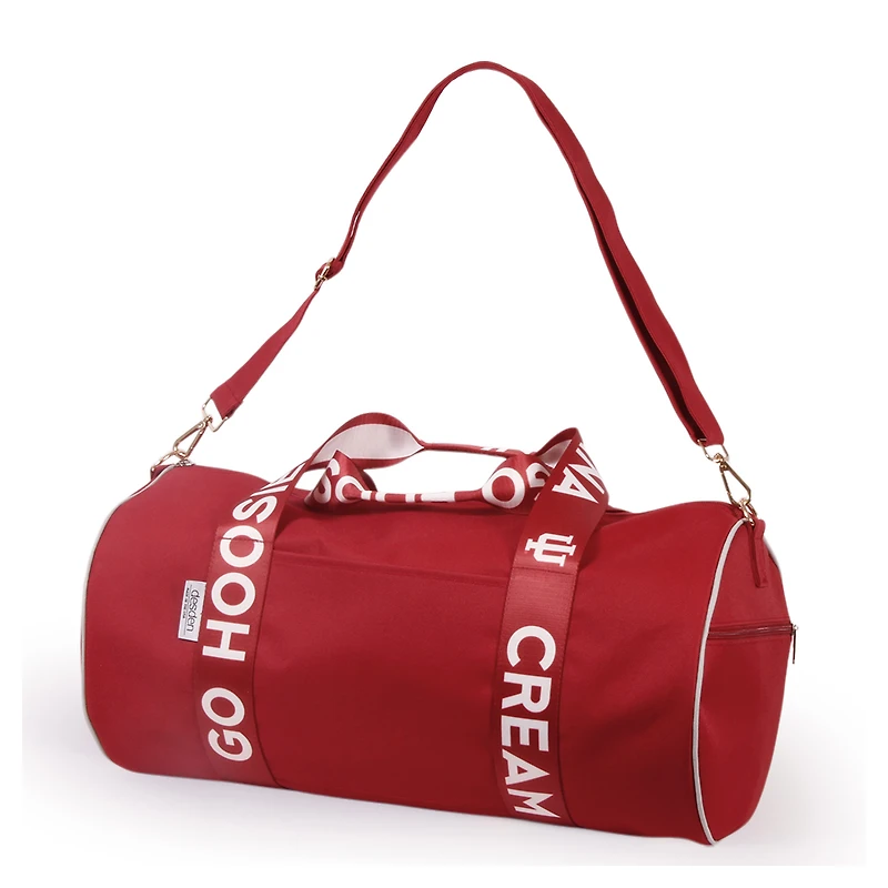 Indiana Hoosiers Round Duffel with Logoed Straps