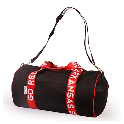 Arkansas State Red Wolves Round Duffel with Logoed Straps