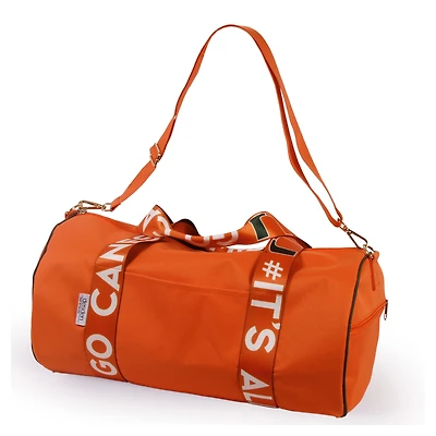 Miami Hurricanes Round Duffel with Logoed Straps