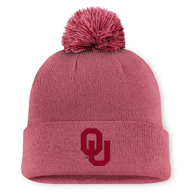 Men's Jordan Brand Pink Oklahoma Sooners Primetime Peak Campus Cuffed Knit Hat with Pom