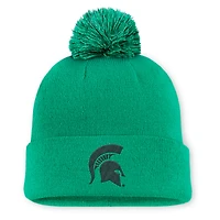 Men's Nike Green Michigan State Spartans Primetime Peak Campus Cuffed Knit Hat with Pom