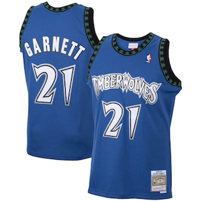 Men's Mitchell & Ness Kevin Garnett Blue Minnesota Timberwolves Big & Tall 2003/04 Hardwood Classics Swingman Jersey