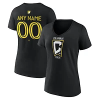 Women's Black Columbus Crew Custom Team Authentic V-Neck T-Shirt
